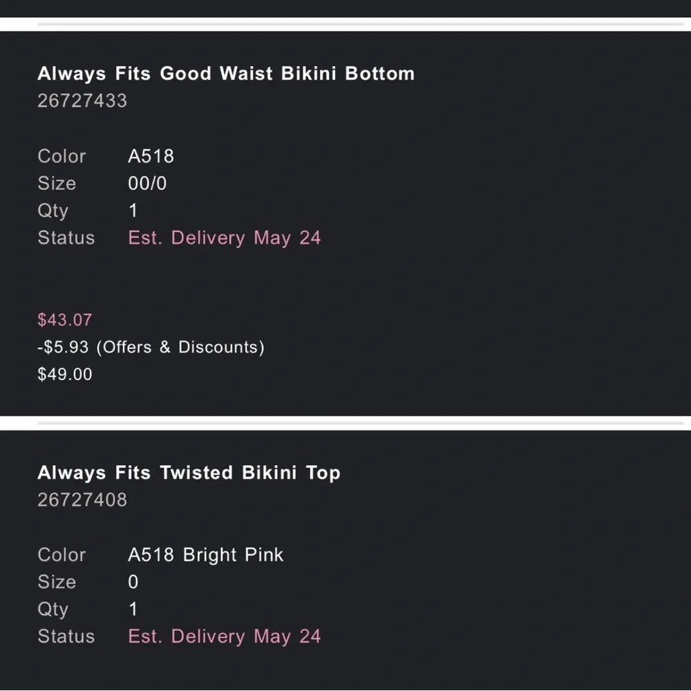 Good American Women’s Always Fit Bikini - Twisted Top & Good Waist Bottom Pink 0 - Picture 11 of 12